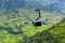 World`s longest electric cable car go to Fan Si Pan or Pang Xi Pang mountain peak the highest mountain of Indochina with beautifu