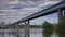 The world\'s longest metro bridge, Time lapse. Russia, Novosibirsk