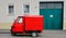 World`s Smallest Delivery Truck Parked on Street in Germany