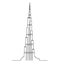 World`s tallest building Burj khalifa outlined drawing vetor