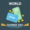 World savings day , vector design