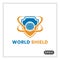 World shield logo. can be used for internet network protection icons