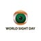 World Sight Day. October 11. Eye anatomical structure. Vector illustration on isolated background