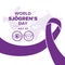 World Sjögren\\\'s Day poster with purple ribbon vector illustration