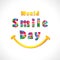 World Smile Day festive greetings with facet letters