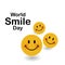 World smile day vector illustration yellow colors on white background elegant design