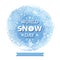 World snow day template.Snowflakes wreath,Watercolor