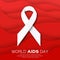 World Stop Aids Day on red origami background. Awareness.