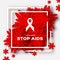 World Stop Aids Day on red origami background. Awareness.