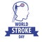 World Stroke Day is celebrated in October 29th. Neurology health care, dementia, alzheimer metaphor. Anatomical science of brain a