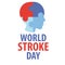 World Stroke Day is celebrated in October 29th. Neurology health care, dementia, alzheimer metaphor. Anatomical science of brain a