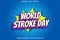 World Stroke Day With Comic Style Editable Text Effect