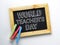World Teacher`s Day Text. Wooden Frame Blackboard with Colorful
