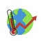 World and thermometer. Global warming concept icon