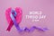 World Thyroid day background. Teal, pink and blue ribbon.