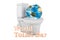 World toilet day concept. Toilet bowl with Earth Globe, 3D rendering