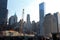 The World Trade Center site being cleaned up and reconstructed some years after the terrorist attack of 2001 in New York city