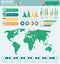 World transportation and logistics. Delivery and shipping infographic elements. Vector