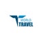 World travel agency letter T vector icon