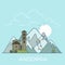 World travel in Andorra Linear Flat vector design