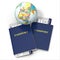 World travel. Earth, airline tickets and passport. 3d