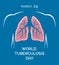 World tuberculosis day 24 march. Human lungs