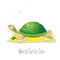 World Turtle Day. Illustration for the holiday. The character listens to music. Perfect for design greeting card