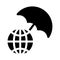 World umbrella vector glyph flat icon
