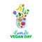 World Vegan Day card of vegetable and fruit icons