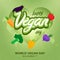 World Vegan Day November 1st background design template