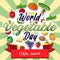 World Vegetable Day poster with vegetables and fruits