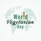 World Vegetarian Day. It is celebrated on 1 October every year. Background, poster, card, banner vector illustration