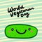 World vegetarian day hand drawn vector illustration in cartoon comic style big cucumber smiling expressive