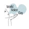 World Voice Day, Human face contour side view, the concept of the ability to speak for design and creativity