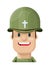 World War 2 Army Chaplin Flat Vector Illustration Icon Avatar
