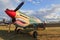World War 2 Curtiss Kittyhawk fighter plane with `shark`s teeth` nose