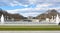 World War II Memorial, panoramic view. Washington DC, USA.