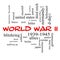 World War II Word Cloud Concept in Red Caps