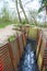 World war one trenches on hill in flanders fields Belgium