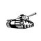 World War Two Battle Tank Pointing Cannon Retro Black and White