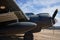 World war two bomber closeup