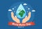 World Water Day on 5 March Illustration with Waterdrop from Earth for Web Banner or Landing Page in Flat Cartoon Hand Drawn