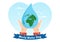 World Water Day on 5 March Illustration with Waterdrop from Earth for Web Banner or Landing Page in Flat Cartoon Hand Drawn