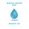 World Water Day graphic resources with drop of water and wave accent for march 22 campaign, isolated