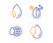 World water, Dirty water and Leaf dew icons set. Oil drop sign. Aqua drop, Serum. Nature set. Vector