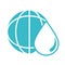 World water drop nature liquid blue silhouette style icon
