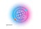 World weather line icon. Sun with globe sign. Gradient blur button. Vector