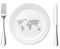 World on the white plate plate