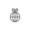 World Wide Internet Signal outline icon