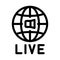 World Wide Live Podcast Icon Outline Illustration